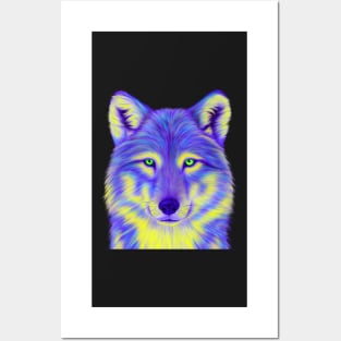 Purple and Yellow Wolf Posters and Art